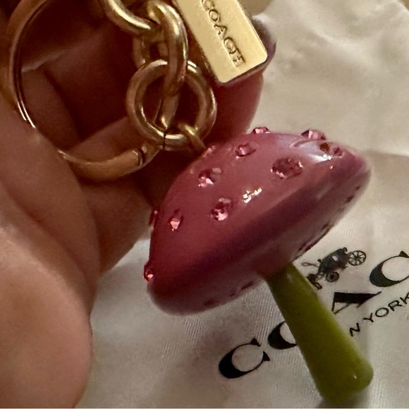 Coach X Observed By Us Crystal Mushroom Keychain Fob Bag Charm - Picture 9 of 12